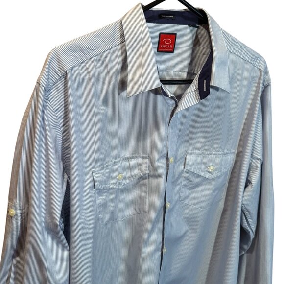 O by Oscar XL Tailored Long Sleeve Button-Up Shirt | 2 Chest Pockets | Roll-Up S - Picture 6 of 9